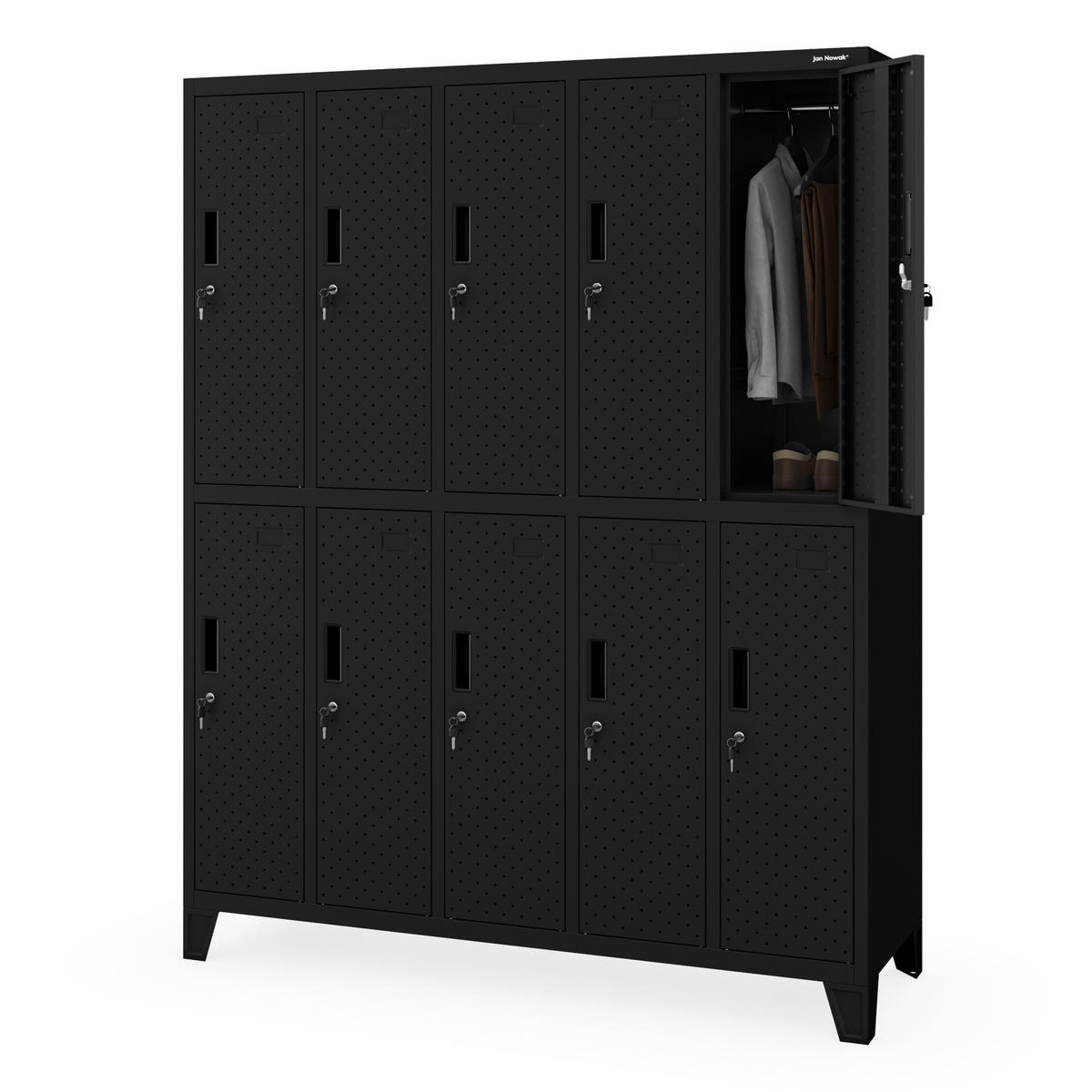 ARBEITSSCHUTZ-KLEIDERSCHRANK BARTEK PRO 172x136x45 cm - Schwarz, Metall (136/172/45cm) - Jan Nowak