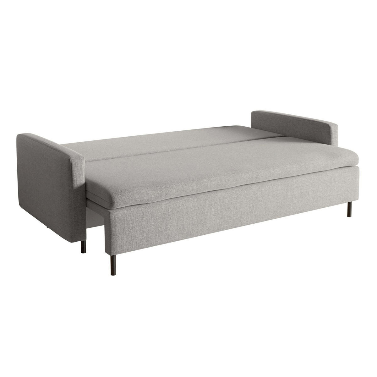 3-SITZER SOFA Umpro Chenille Grau - Schwarz/Grau, Textil/Metall (220/96/95cm) - Selsey