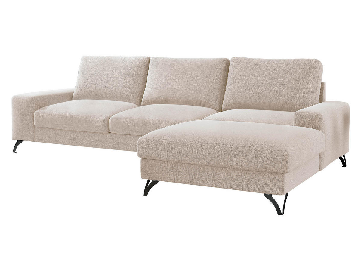 ECKSOFA Flavio, Seite: Rechts - L4+L2F+R1F - Schwarz/Naturfarben, Holz/Textil (300/179cm) - MIRJAN24