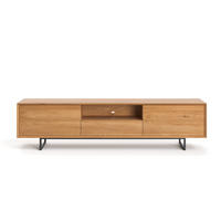 TV-SCHRANK Ruvo aus massivem Eichenholz 220 cm - Eichefarben/Naturfarben, Holz (220/55/45cm) - Danzz