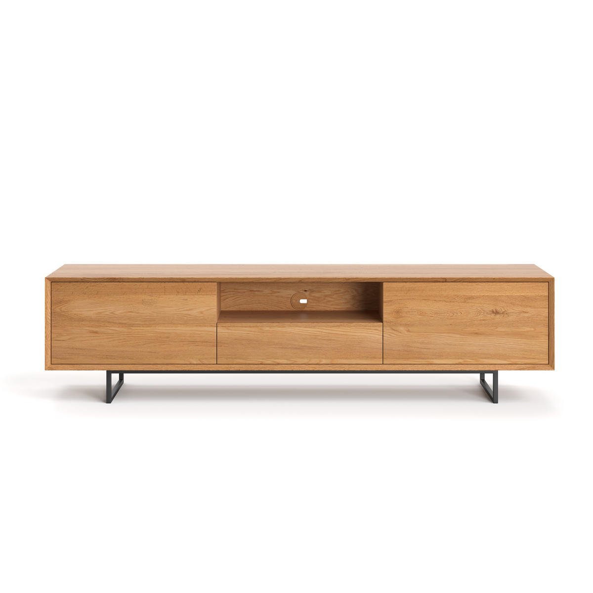 TV-SCHRANK Ruvo aus massivem Eichenholz 220 cm - Eichefarben/Naturfarben, Holz (220/55/45cm) - Danzz