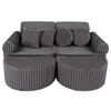KINDERSOFA, Pocket Max, Taubengrau - Graphitfarben, Textil (120/25/60cm) - MeowBaby