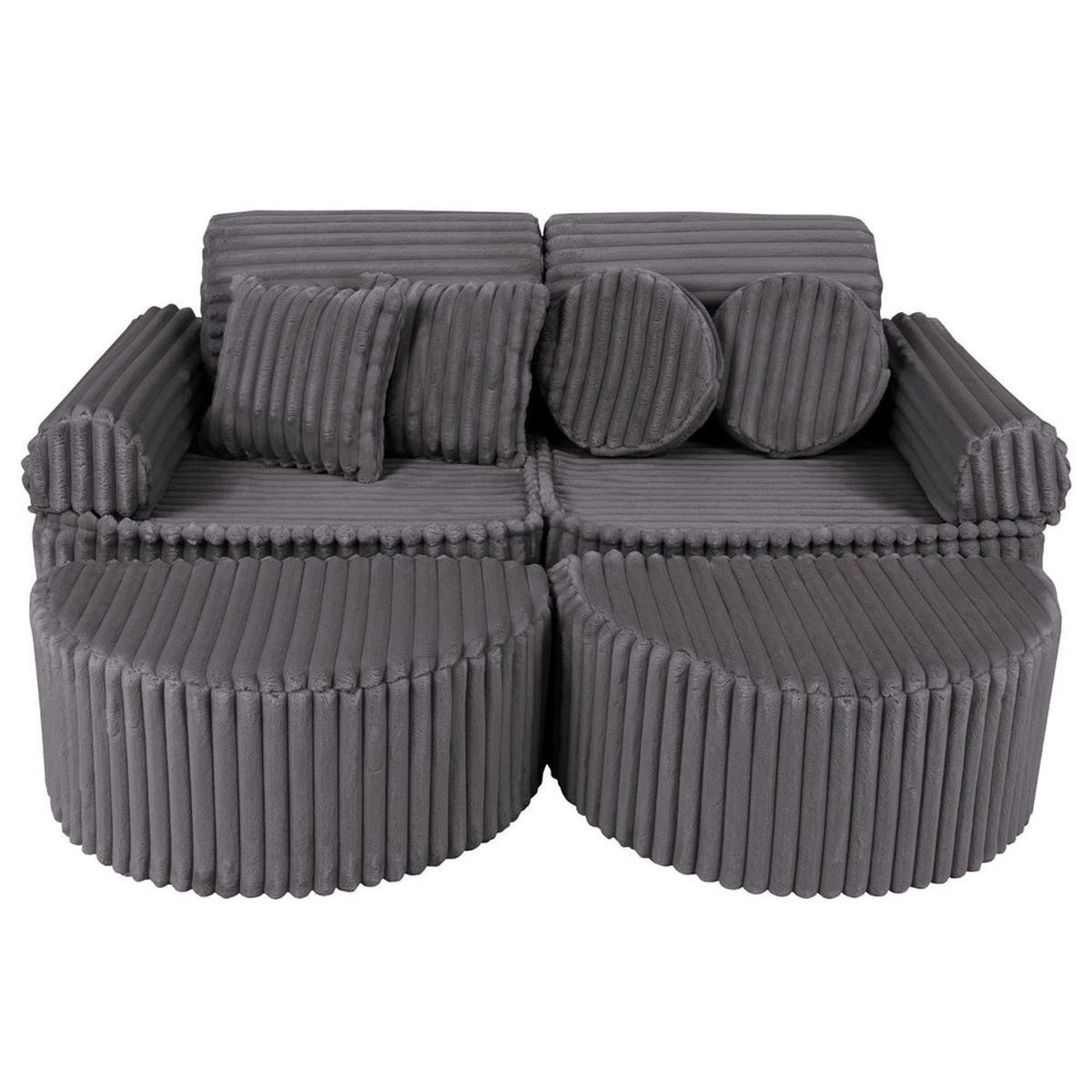 KINDERSOFA, Pocket Max, Taubengrau - Graphitfarben, Textil (120/25/60cm) - MeowBaby