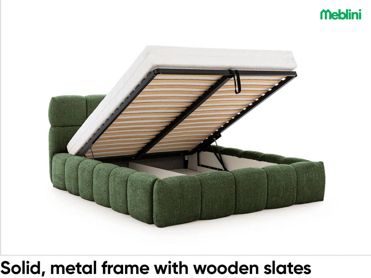 POLSTERBETT Salerno - Grün, Textil (120/200cm) - Meblini