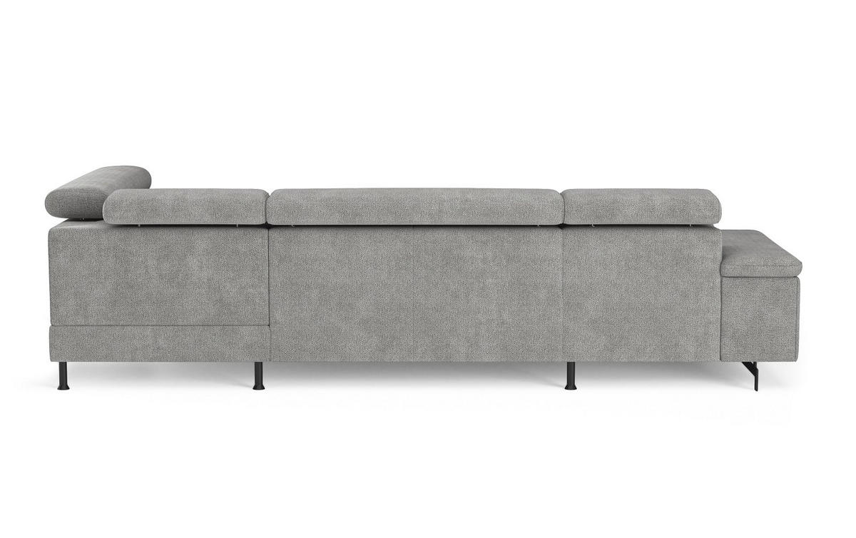WOHNLANDSCHAFT mit Schlaffunktion und Bettkasten, Orlando-Stoff - Silberfarben/Schwarz, Kunststoff/Textil (215/81/328cm) - Cotta
