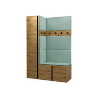 GARDEROBEN-SET Orion IX - Eiche Artisan/Mintgrün, Holzwerkstoff/Kunststoff (124/186/46cm) - MIRJAN24