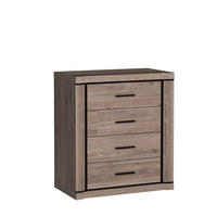 KOMMODE MALAGA 80,5/91/45cm mit 4 Schubladen Türen Braun - Braun, Holzwerkstoff (80.5/91/45cm) - MASSENO