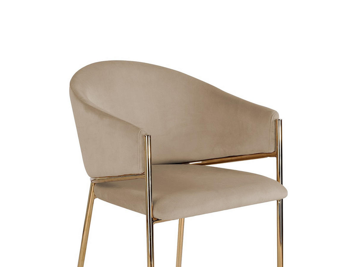 STUHL - 53 x 61 - samt - beige Ordida - Beige, Textil/Metall (53/80/61cm) - Vente-Unique