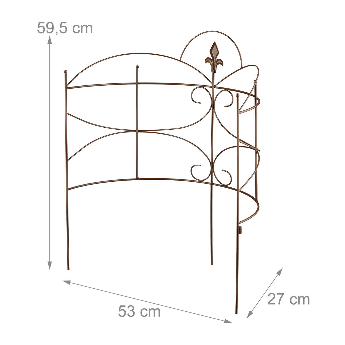 2-tlg.STAUDENHALTER - Braun, Metall (53/59.5/27cm) - Relaxdays