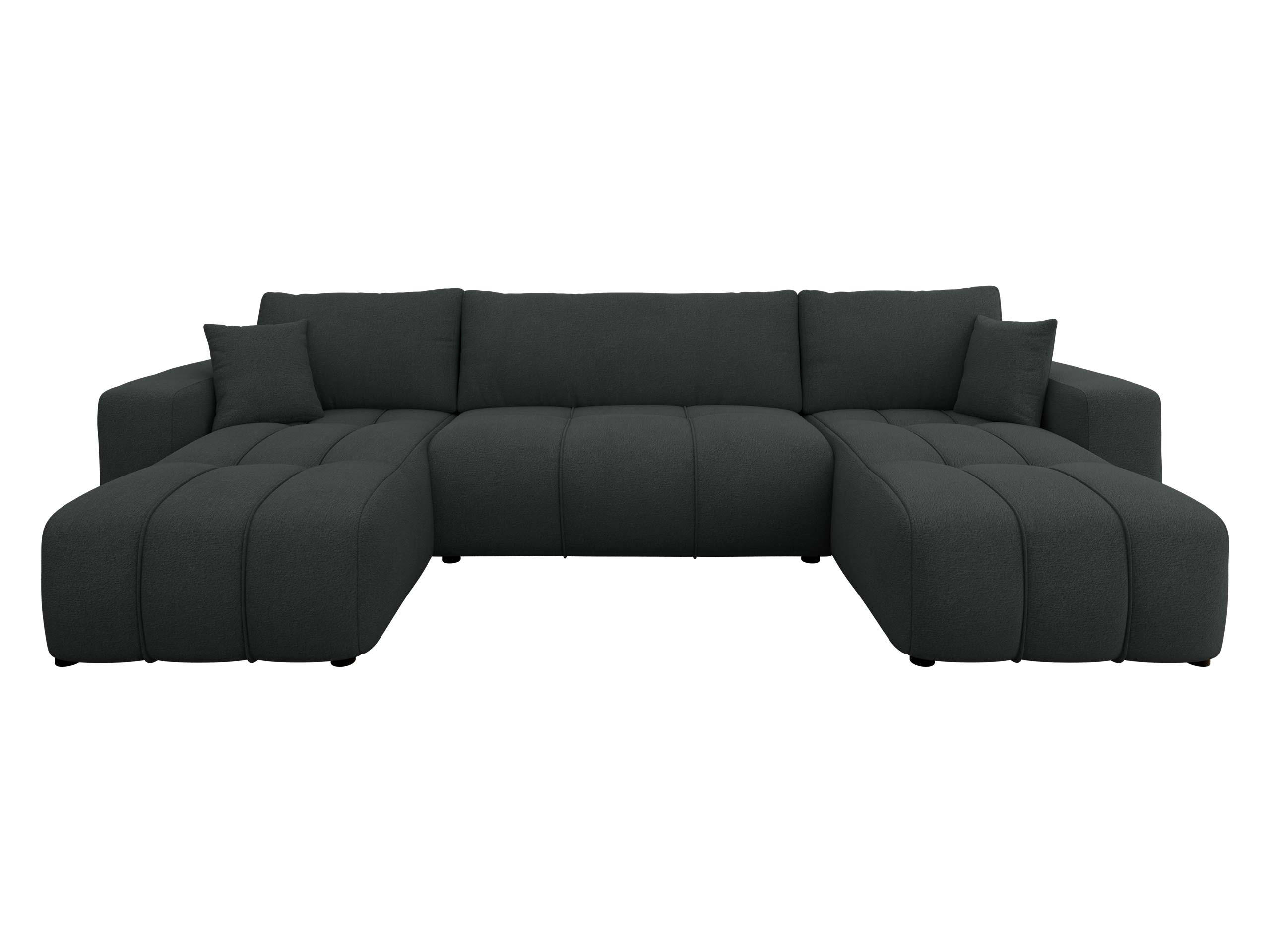 WOHNLANDSCHAFT Furyn U - Schwarz, Holz/Kunststoff (312/82/145cm) - MIRJAN24