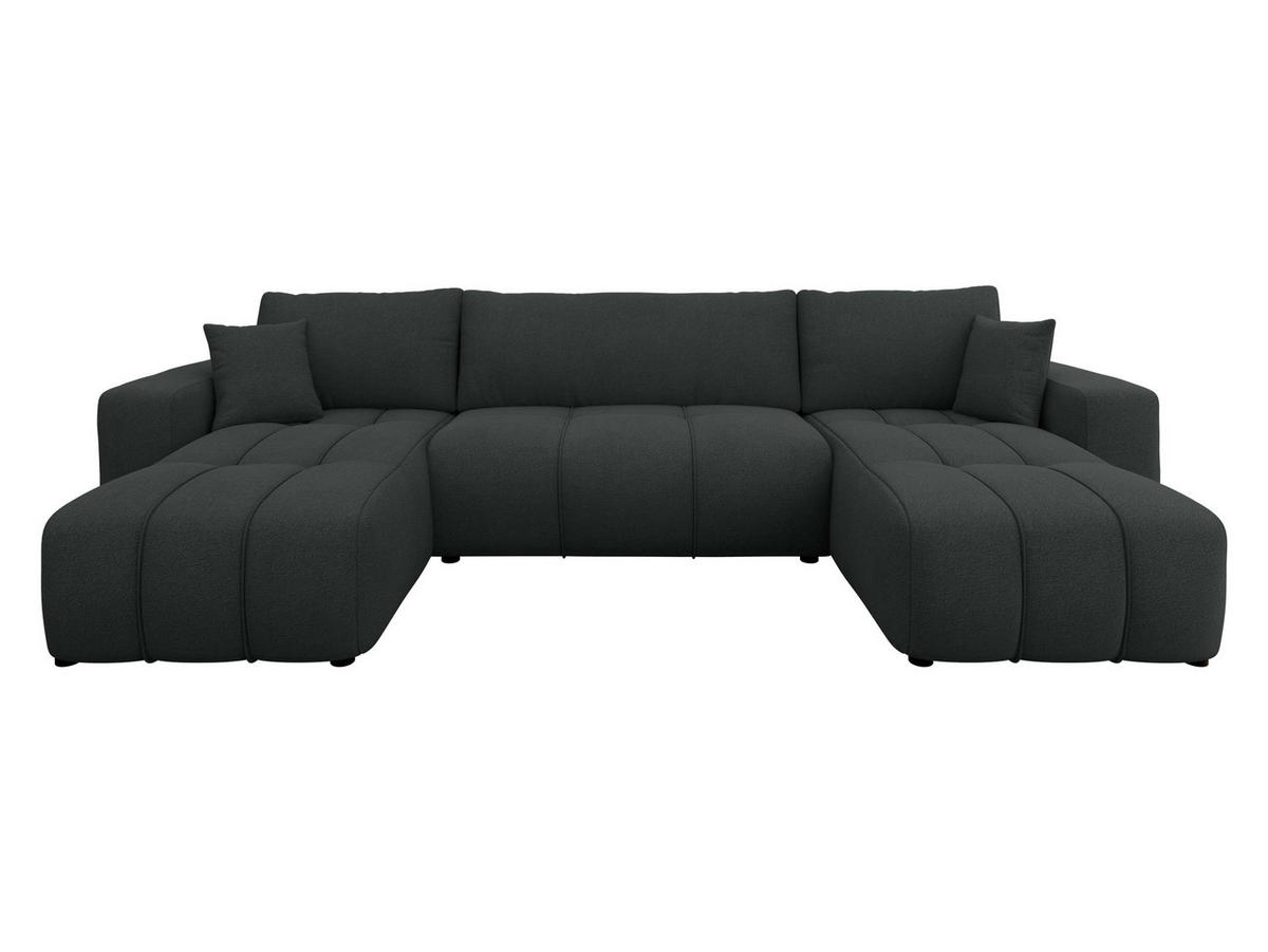 WOHNLANDSCHAFT Furyn U - Schwarz, Holz/Kunststoff (312/82/145cm) - MIRJAN24