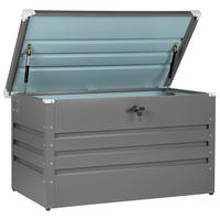 AUFLAGENBOX Stahl grau 132/62 cm Cebrosa - Grau, Metall (132/64/62cm) - Beliani