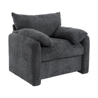 SESSEL DE-33196 übergroß mit Chenille-Bezug Grau - Grau, Holzwerkstoff (96/84/82cm) - ComfortXL