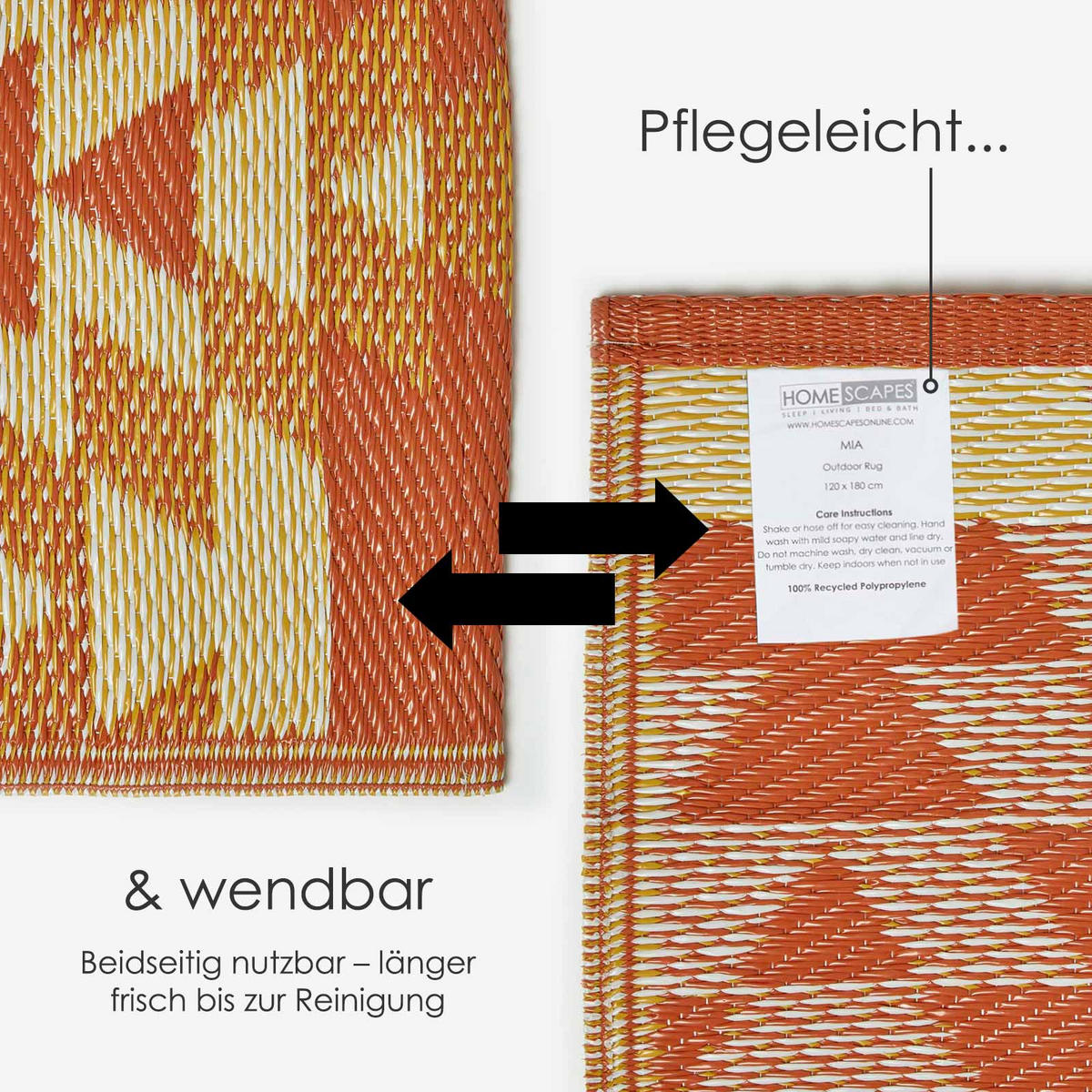 OUTDOORTEPPICH Anya mit Ethno-Muster 150/240 cm - Orange, Kunststoff (150/240cm) - Homescapes