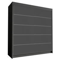 SCHWEBETÜRENSCHRANK Harry IV - 180 cm - Schwarz, Holzwerkstoff/Metall (180/215/58cm) - Sofnet