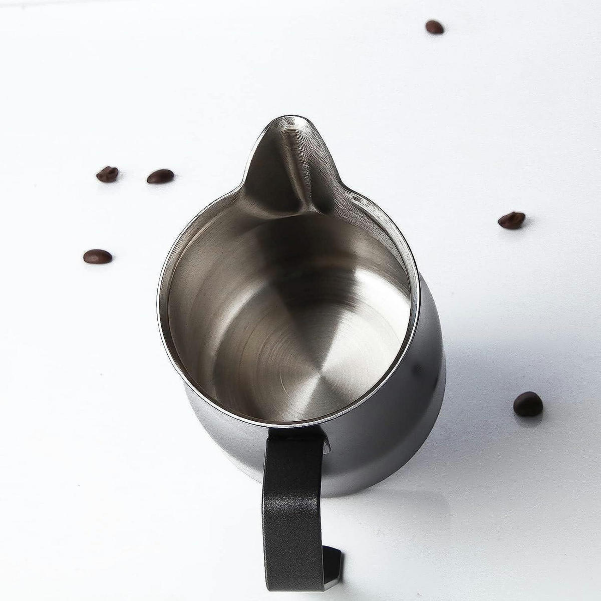 MILCHAUFSCHÄUMKRUG Edelstahl 450 ml Schwarz - Anthrazit, Metall (8.6/8.6cm)