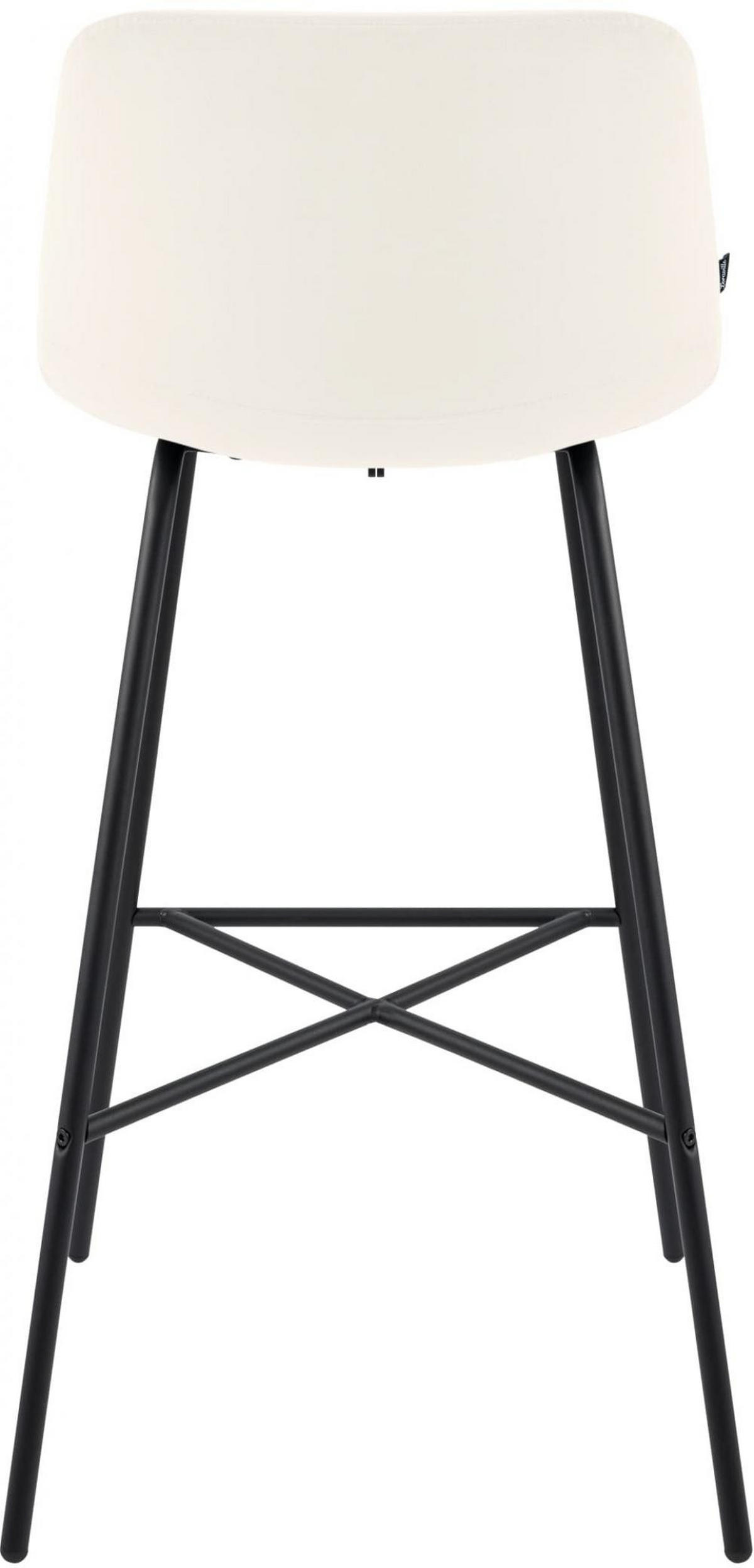 BARHOCKER Samt Creme - Creme/Schwarz, Textil/Metall (44/98/49cm) - CLP