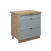 KÜCHENUNTERSCHRANK Fame-Line Hellblau-grau 80 cm mit 3 Schubladen AP Eiche - Eiche Wotan/Blaugrau, Holzwerkstoff (80/82/60cm) - Vicco