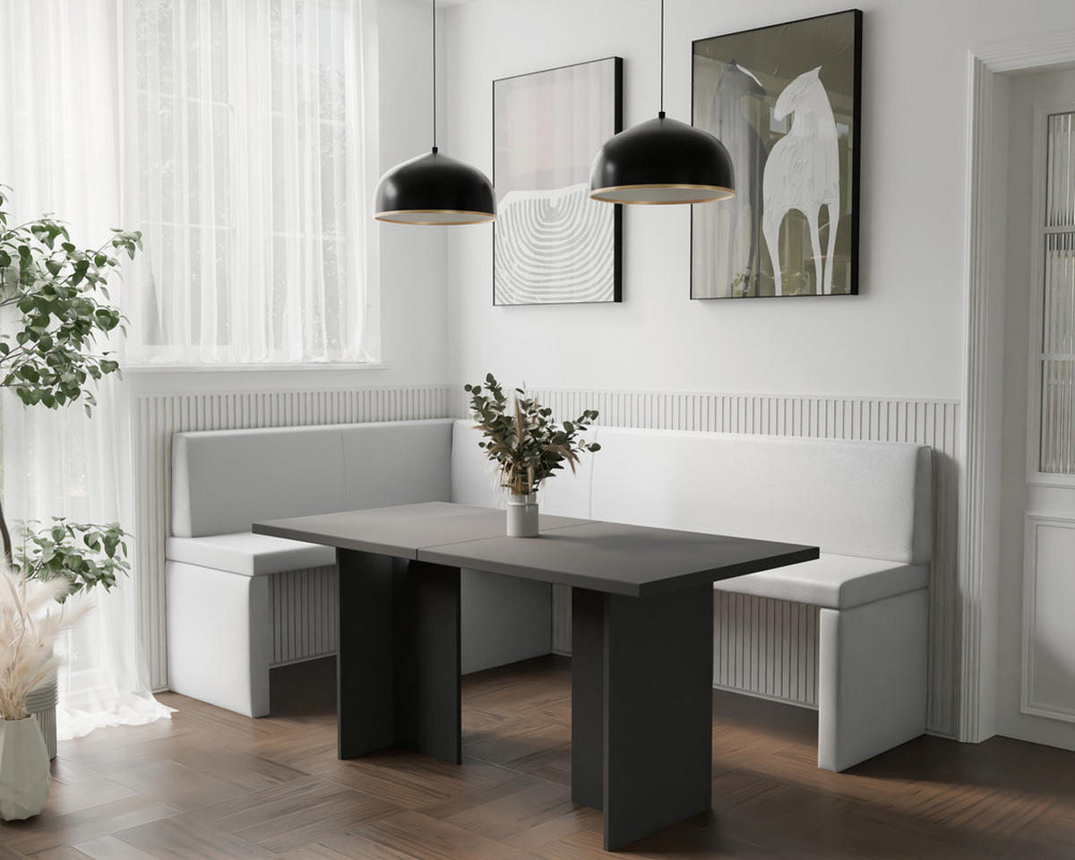 ECKBANK links OWEN Kunstleder, 128/168 cm Weiß - Weiß, Holz/Kunststoff (128/168cm) - Idohome