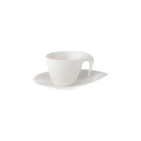 ESPRESSOTASSE MIT UNTERTASSE Flow weiß 100 ml - Weiß, Keramik (11.2/8.4/13.1cm) - Villeroy & Boch