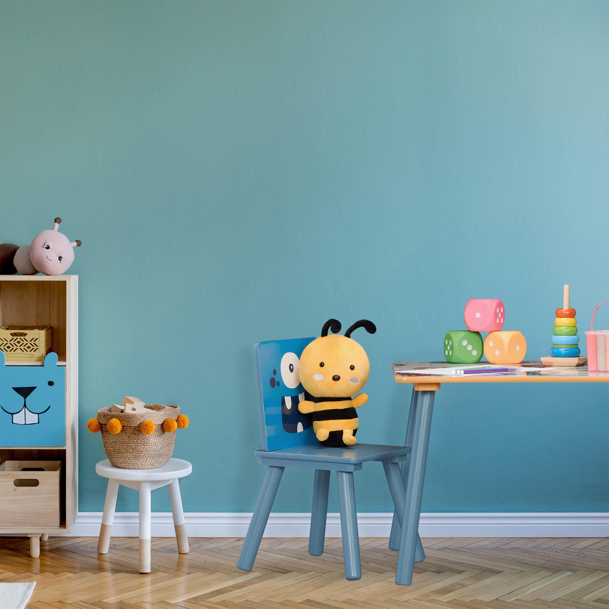 3-TLG.KINDERSITZGRUPPE - Multicolor, Holz/Holzwerkstoff (60/44/60cm) - Relaxdays
