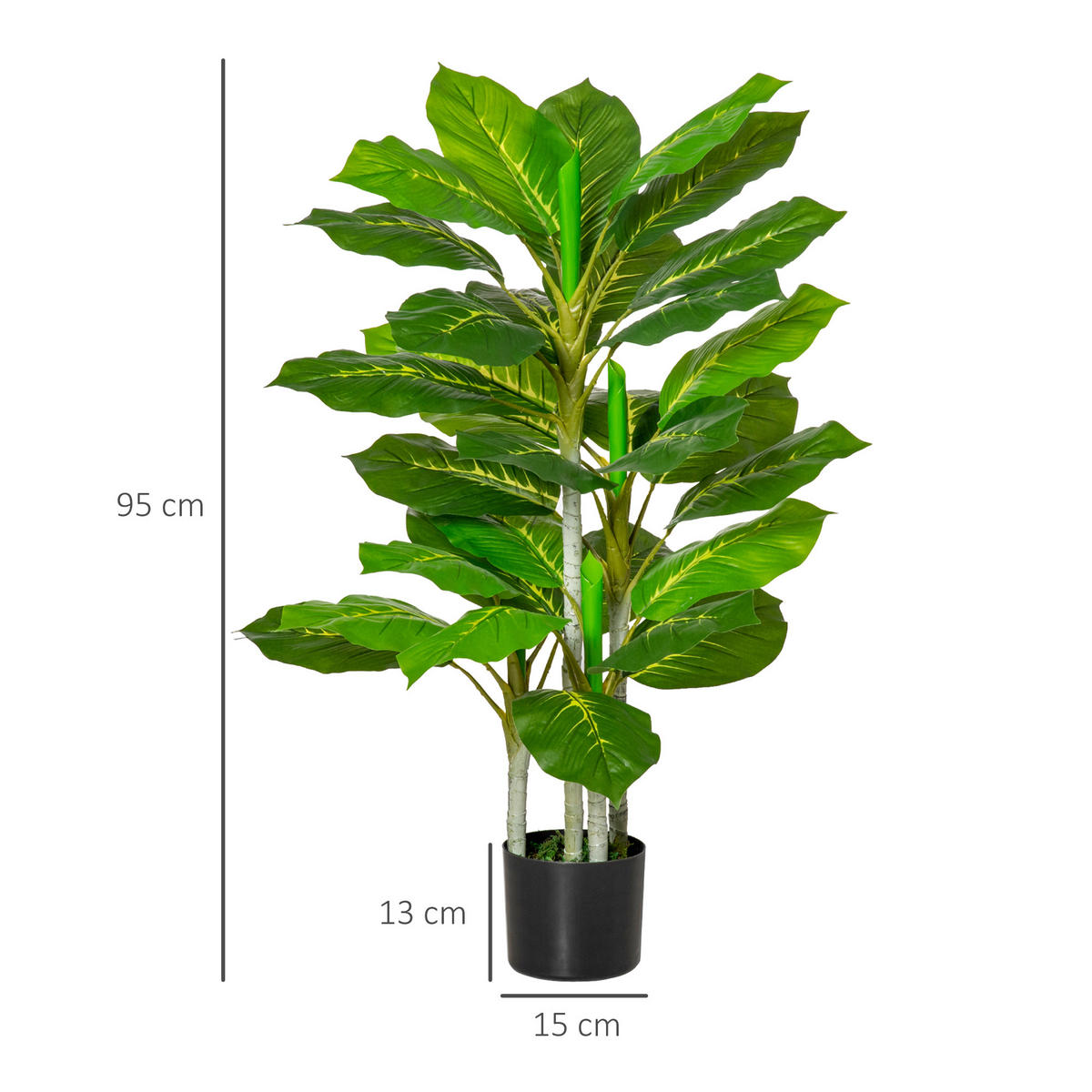 KÜNSTLICHE Pflanzen Grün 15.0/15.0/95.0cm - Grün, Kunststoff (95cm)