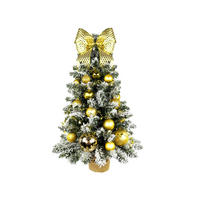 LAALU WEIHNACHTSBAUM geschmückt künstlich GOLDEN CHRISTMAS 60 cm mit LED-Beleuchtung IN FLOWER - Goldfarben/Weiß, Kunststoff (60cm) - LAALU