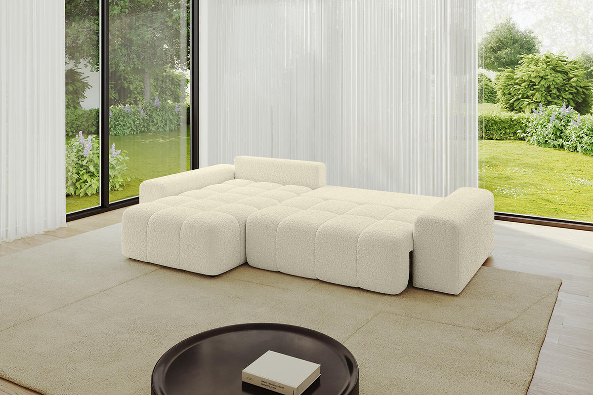 ECKSOFA Ottomane links/rechts ENIL-L 290x175x84 Beige Bouclé - Beige, Holzwerkstoff/Kunststoff (290/175cm) - ALTDECOR