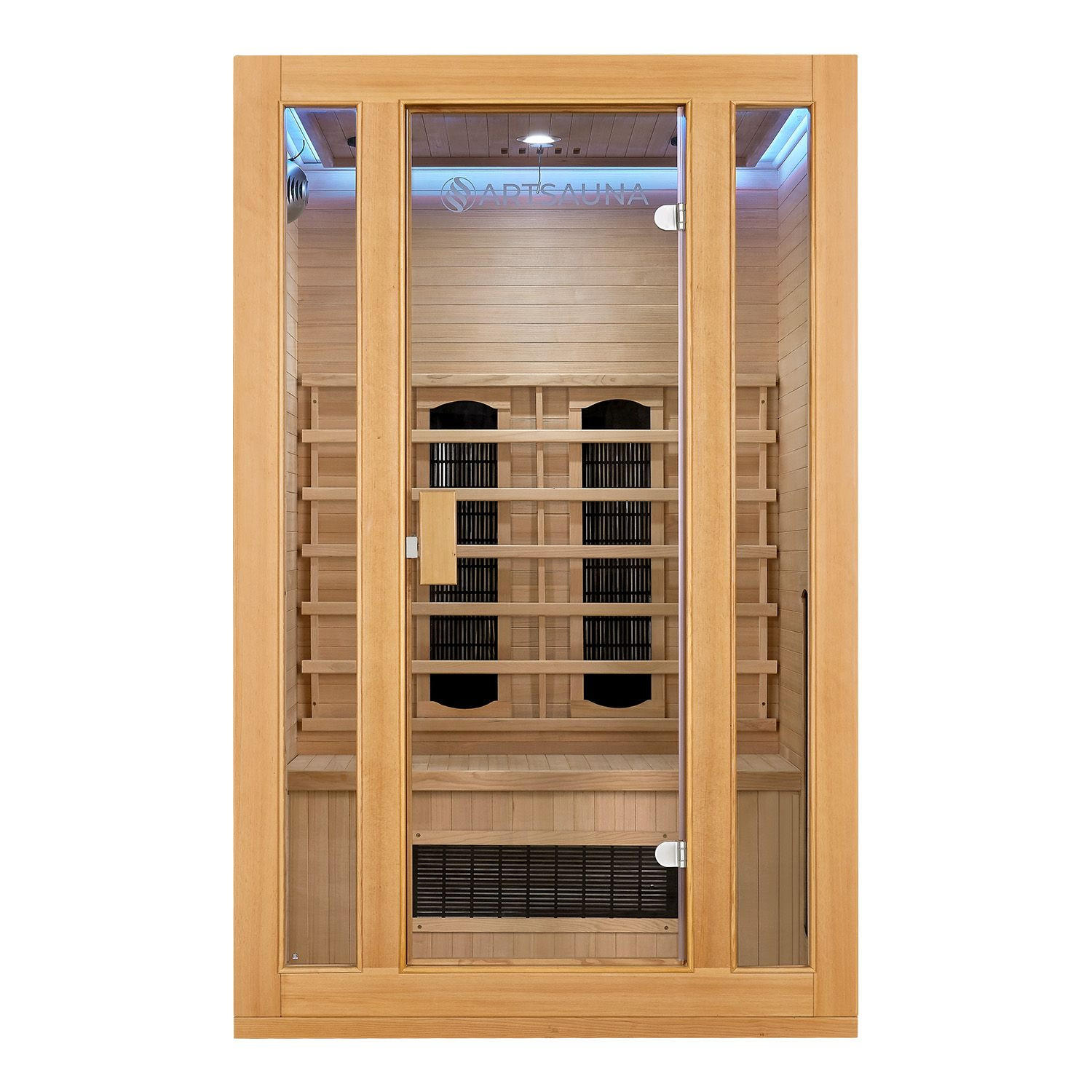 INFRAROTKABINE Nyborg S120K mit Keramik-, Flächenstrahler & Hemlockholz - Naturfarben, Holz (120/190/105cm) - Artsauna