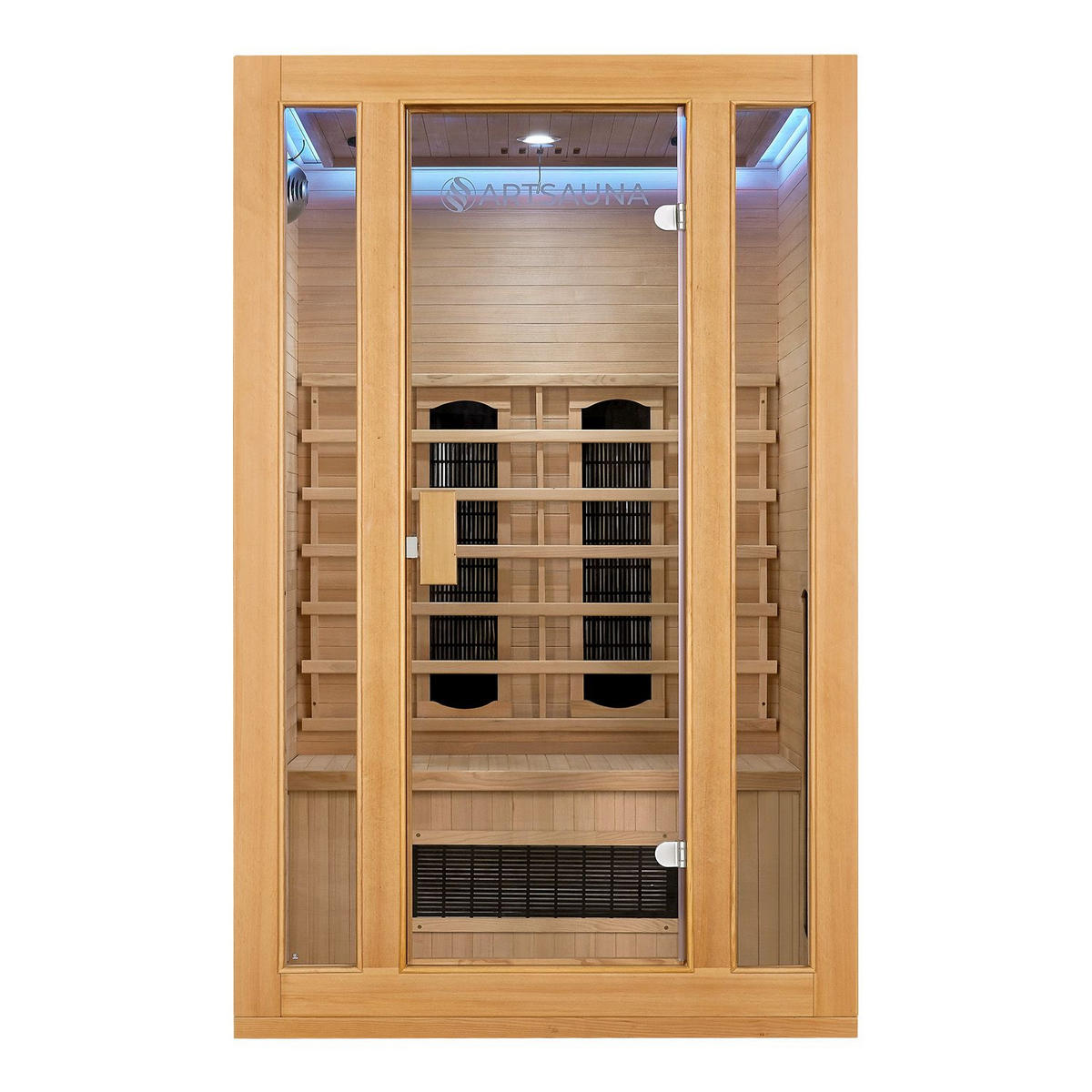 INFRAROTKABINE Nyborg S120K mit Keramik-, Flächenstrahler & Hemlockholz - Naturfarben, Holz (120/190/105cm) - Artsauna