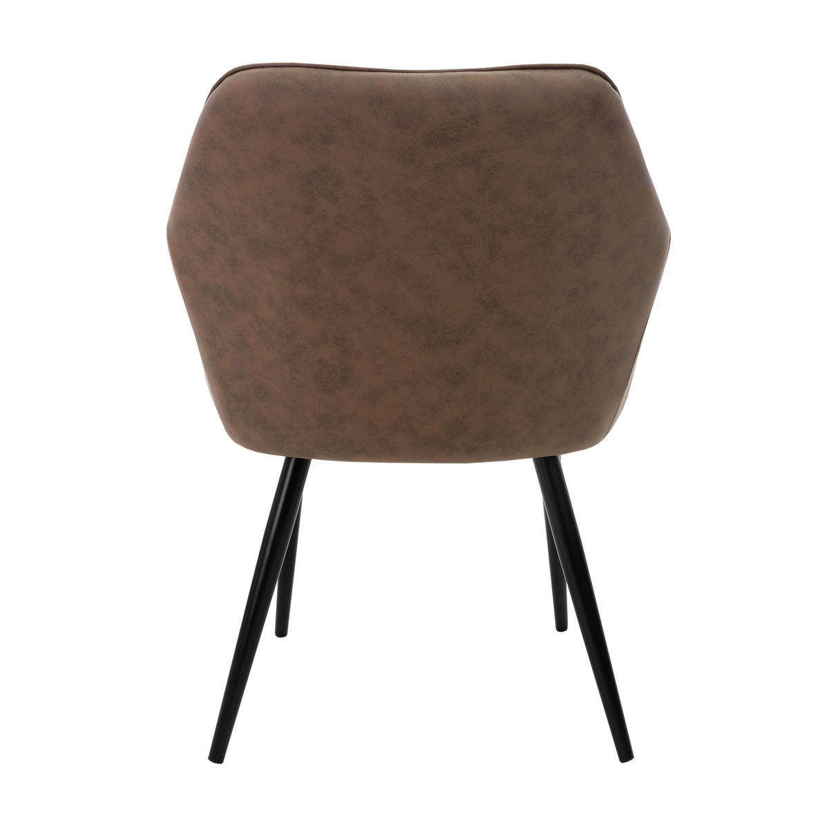 STUHL Kunstleder Braun 6er Set - Braun, Metall (63/80/60cm) - ML-DESIGN