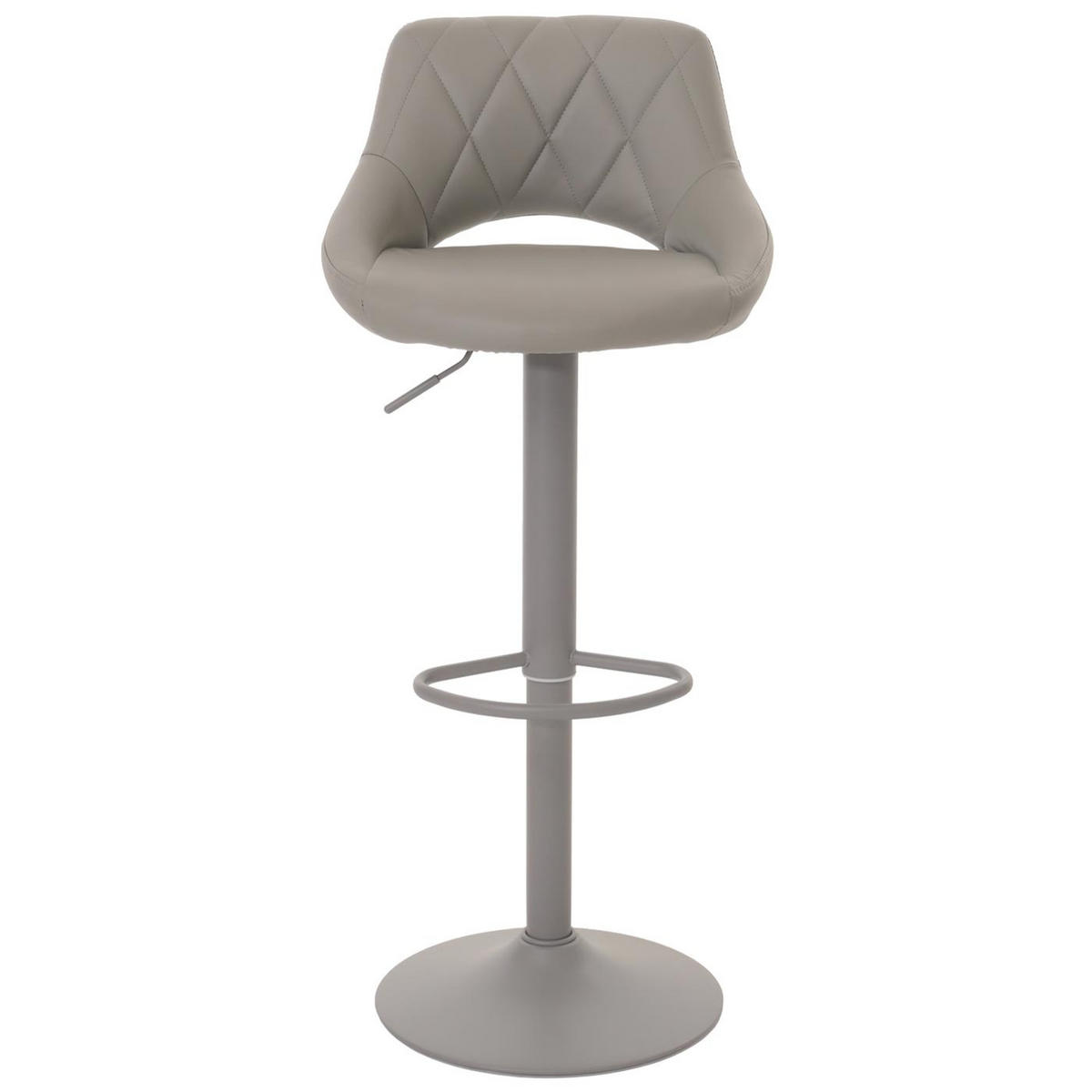 BARHOCKER 2er-Set gepolstert mit Lehne Sitzhöhe 60-82cm Fußablage drehbar Kunstleder Metall Grau - Grau, Kunststoff (47/107/44cm) - PROREGAL