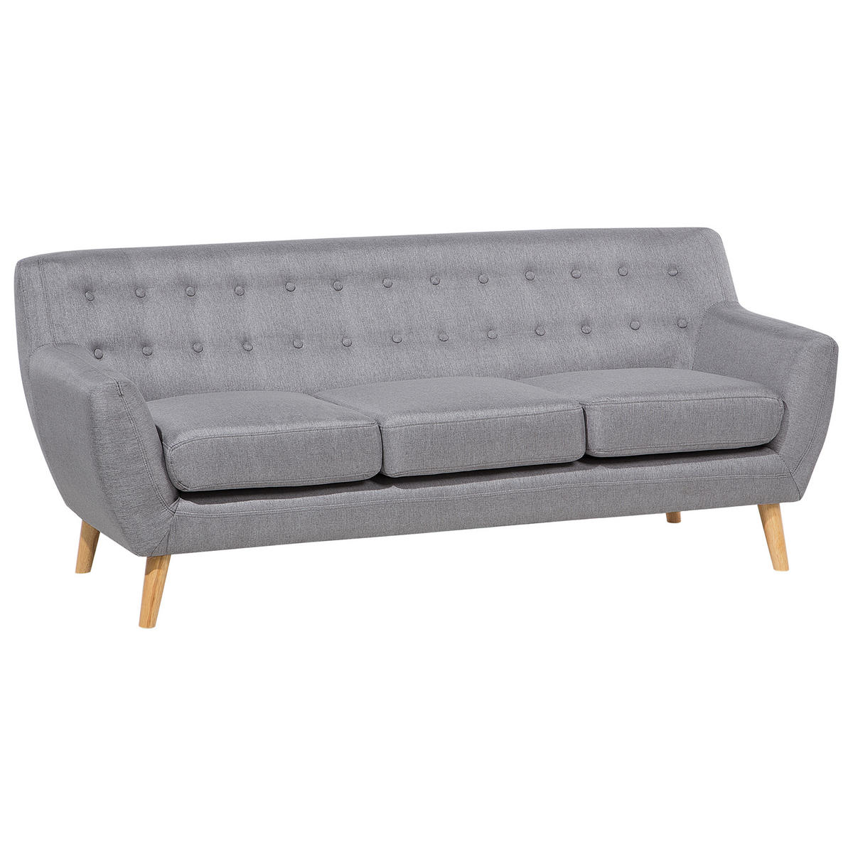 POHOVKA 3-místná světle šedá/světle hnědá Motala - šedá/světle hnědá, textil (182/76/83cm) - Beliani