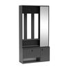 GARDEROBENSCHRANK Pots Plus mit zwei Türen und Sitzpolster graphit - Graphitfarben, Holzwerkstoff (100/190/33cm) - Beautysofa