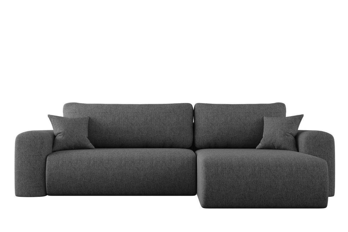 ECKSOFA Mit Schlaffunktion Und Bettkasten L-förmiges Sofa Capri Stoff Verita Rechts Stahl - Dunkelgrau, Holz (272/145cm) - Kaiser Möbel