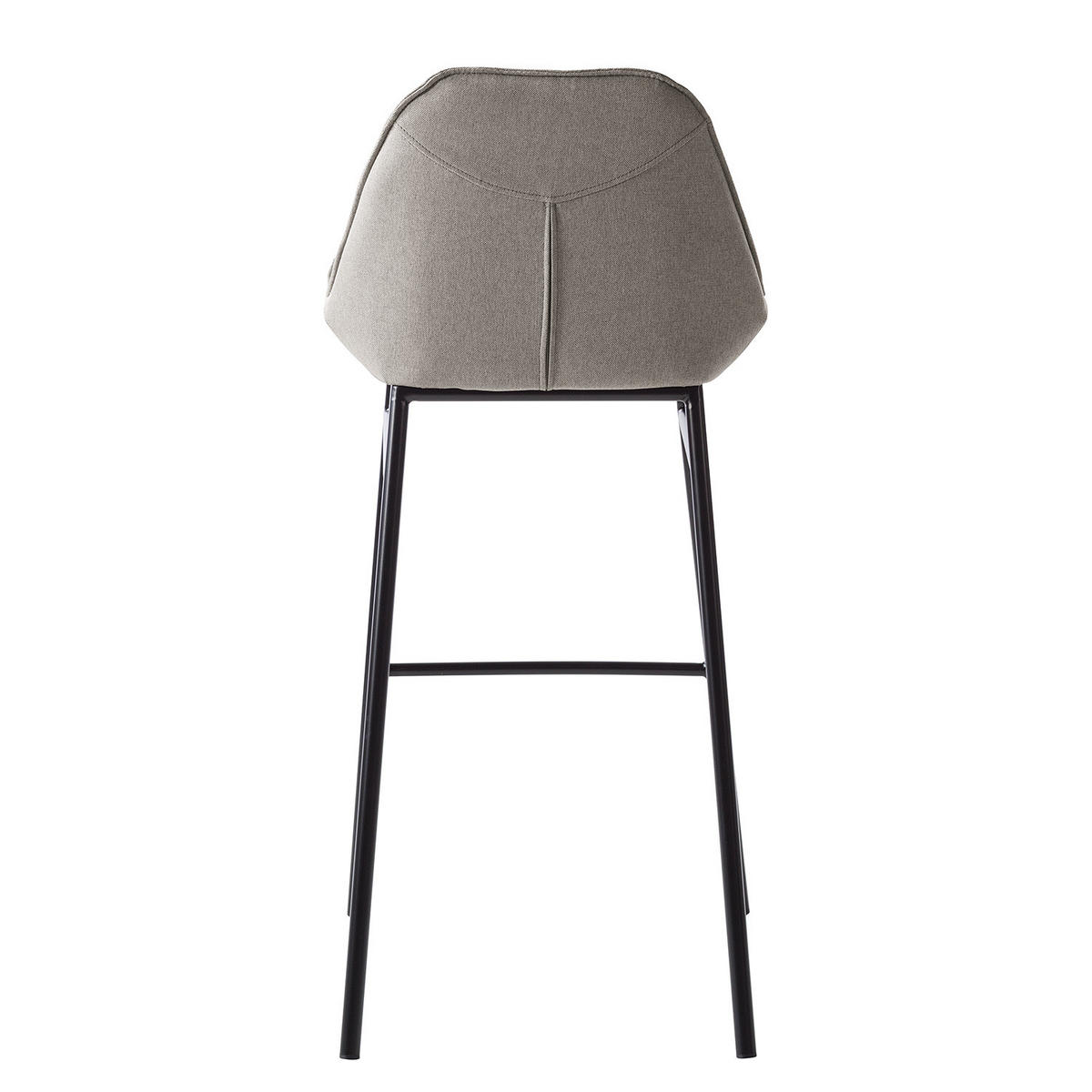 BARSTUHL - 2er-Set - Webstoff / Eisen - Grau / Schwarz - Hellgrau/Schwarz, Kunststoff/Textil (49/105/49cm) - home24