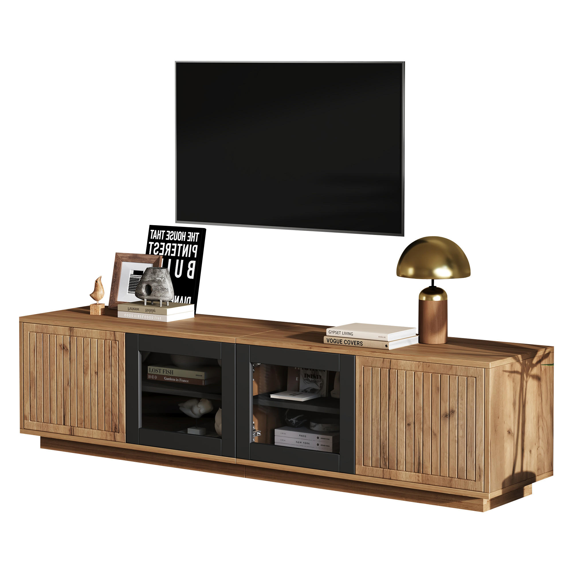COMODA TV 180x40x45cm LED Lemn Negru