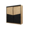 SCHIEBETÜRENSCHRANK Aston 01 - Eichefarben/Schwarz, Holzwerkstoff (200/215/65cm) - MIRJAN24