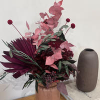 WINE & Wild- Trockenblumenstrauß in bordeaux - 50 cm - Bordeaux, Naturmaterialien (50cm) - Lykke & You