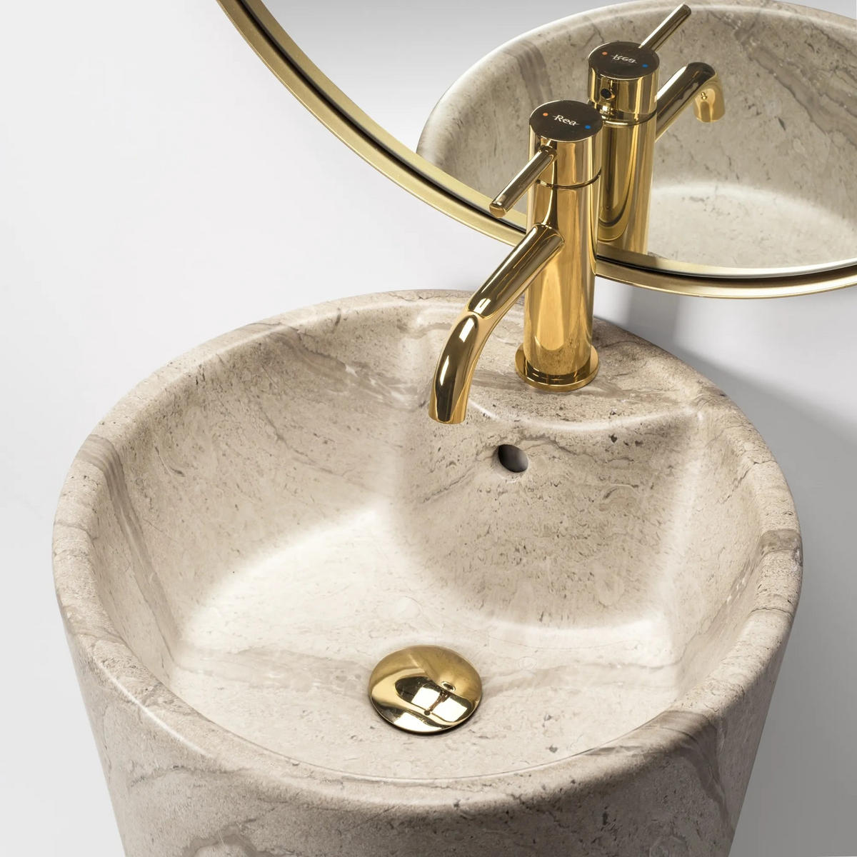 STANDWASCHBECKEN Rea Blanka Natural Matt - Beige, Keramik (40/85/40cm) - REA