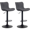 BARHOCKER 2er Set Stoff schwarz - Schwarz, Textil/Metall (48/83/54cm) - CLP
