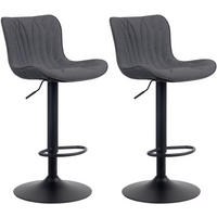 BARHOCKER 2er Set Stoff schwarz - Schwarz, Textil/Metall (48/83/54cm) - CLP