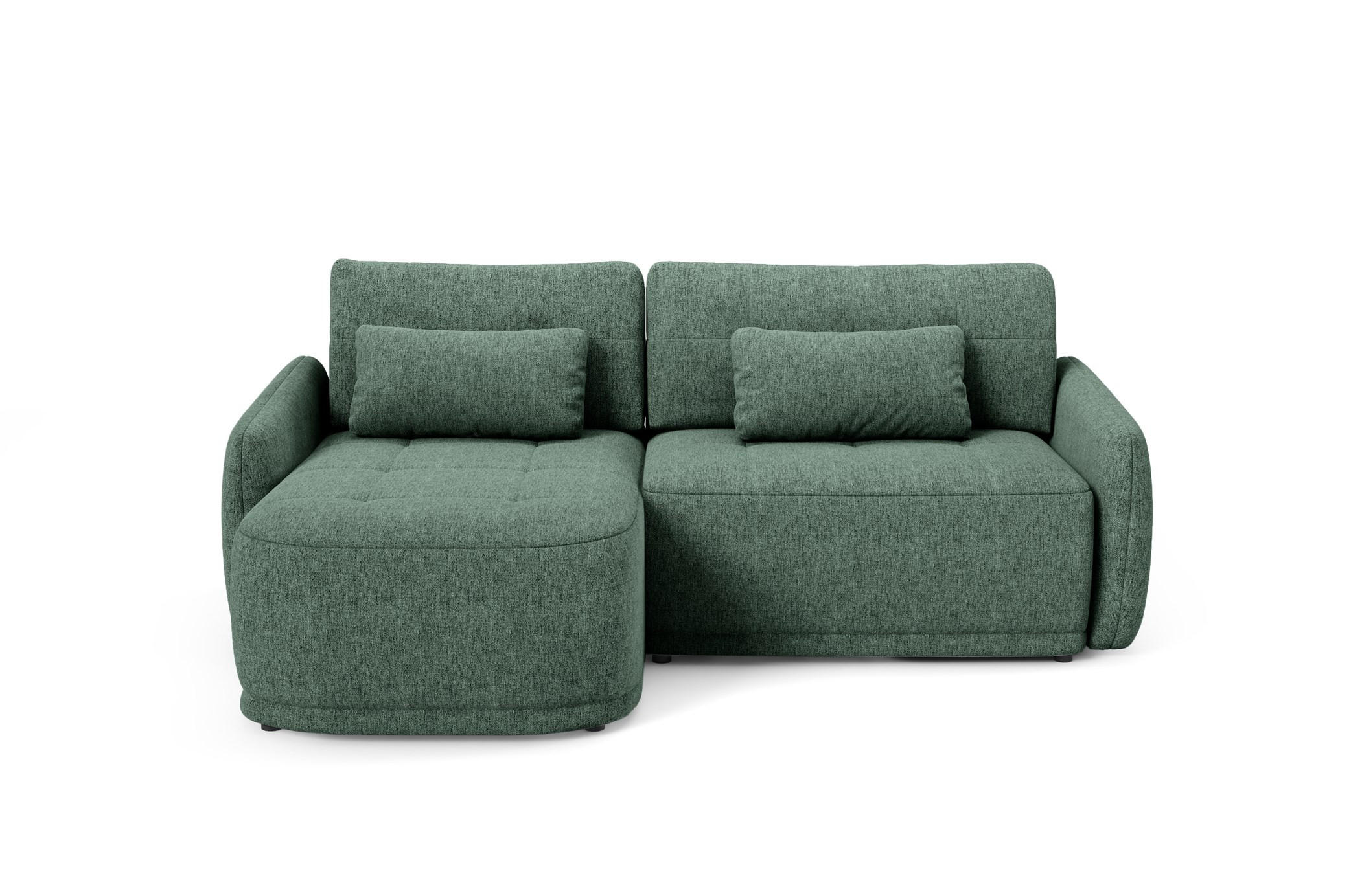 ECKSOFA Krabi Dunkelgrün, mit Schlaffunktion - Dunkelgrün, Textil (240/167cm) - Bettso