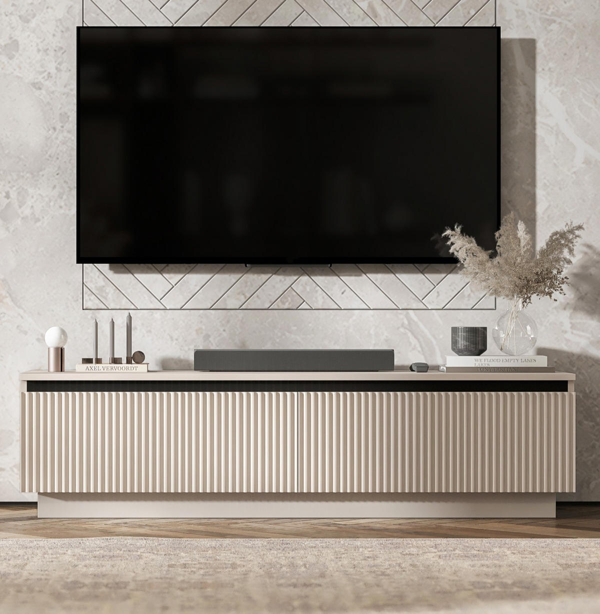 TV-SCHRANK Selene 140 cm Kaschmir matt Glamour - Kaschmir, Holzwerkstoff (140/37/35cm) - Meble Lindner