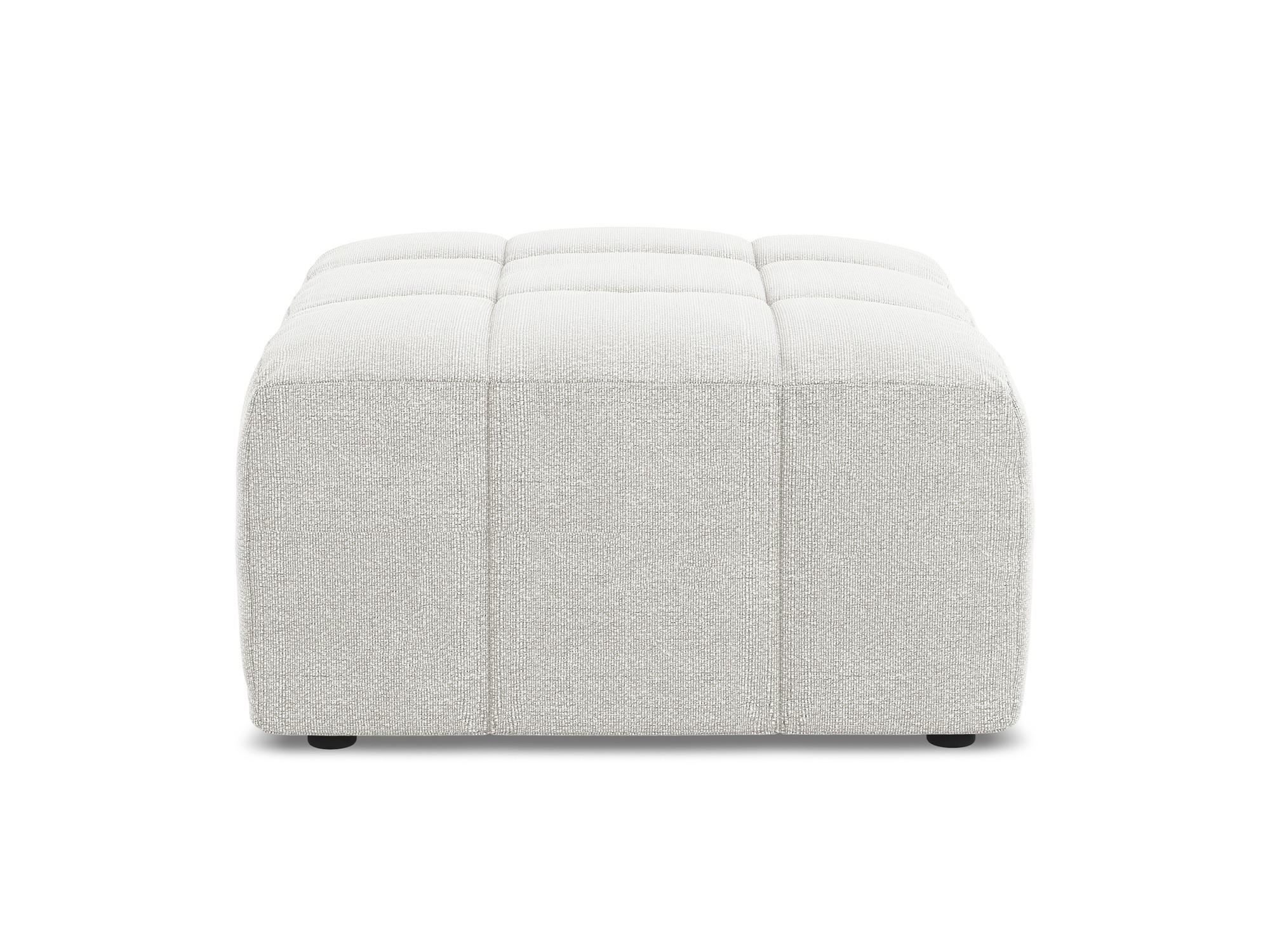 POUF Bouclé Stoff Weiß - Schwarz/Weiß, Holzwerkstoff/Kunststoff (75/41/90cm) - Makamii