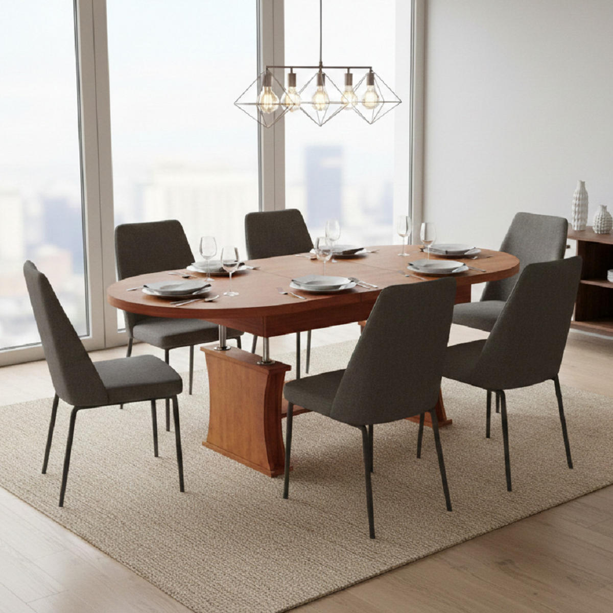 COUCHTISCH oval ausziehbar höhenverstellbar Ablage 130/80/60 cm - Kirschbaumfarben, Holzwerkstoff (80/130/60cm) - designimpex