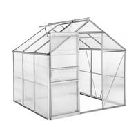 GEWÄCHSHAUS POLYCARBONAT basilic Grau - Grau, Metall (190/195/190cm) - Habitat Garten
