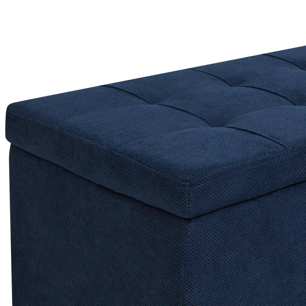 OTTOMANE mit Stauraum Stoff Marineblau Orem - Hellblau, Textil (100/42/40cm) - Beliani