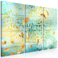 KUNSTDRUCK Blau 120/80 cm - Blau/Goldfarben, Textil (120/80cm) - KUNSTLOFT