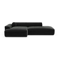 ECKSOFA LINKS Samt Dunkles Anthrazit 260cm - Anthrazit, Textil (155/260cm) - Sia Home